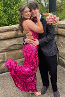 Load image into Gallery viewer, Black Shawl Lapel Jacquard Men&#39;s Prom Jacket