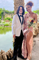 Load image into Gallery viewer, Black and White 2 Piece Shawl Lapel Men&#39;s Formal Party Suits