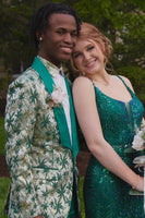 Load image into Gallery viewer, Green 2 Piece Jacquard Shawl Lapel Men&#39;s Formal Party Suits