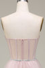 Load image into Gallery viewer, Tulle Sweetheart Light Pink Formal Dress with Corset