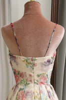 Load image into Gallery viewer, Flower A Line Long Formal Dress With Slit