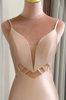 Load image into Gallery viewer, Champagne Mermaid Backless Long Formal Dress