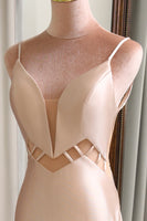 Load image into Gallery viewer, Champagne Mermaid Backless Long Formal Dress