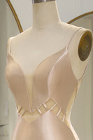 Load image into Gallery viewer, Mermaid Champagne Backless Long Formal Dress
