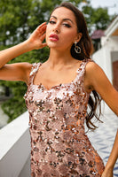 Load image into Gallery viewer, Mermaid Sparkly Champagne Long Formal Dress