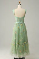 Load image into Gallery viewer, A Line Sweetheart Green Long Formal Dress with Embroidery