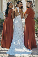 Load image into Gallery viewer, Ivory Open Back Boho Lace Wedding Dress