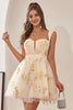Load image into Gallery viewer, Cute A Line Sweetheart Grey Blue Short Formal Dress with Embroidery
