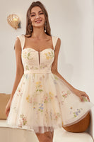 Load image into Gallery viewer, Cute A Line Sweetheart Grey Blue Short Formal Dress with Embroidery