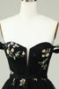 Load image into Gallery viewer, Black A Line Off the Shoulder Short Formal Dress