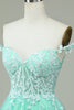 Load image into Gallery viewer, Cute A Line Spaghetti Straps Mint Short Formal Dress with Appliques