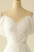 Load image into Gallery viewer, White Off the Shoulder Tulle Wedding Dress