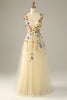 Load image into Gallery viewer, Purple Spaghetti Straps Long Formal Dress With 3D Flowers