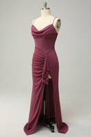 Load image into Gallery viewer, Plus Size Desert Rose Spaghetti Straps Long Formal Dress with Slit
