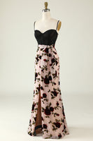 Load image into Gallery viewer, Floral Spaghetti Straps Formal Dress with Slit