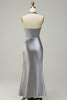Load image into Gallery viewer, Halter Mermaid Silver Long Formal Dress