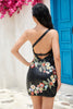 Load image into Gallery viewer, Bodycon One Shoulder Olive Sequin Beading Short Formal Dress