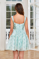 Load image into Gallery viewer, Stylish A Line Sage Printed Short Formal Dress