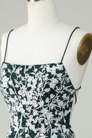 Load image into Gallery viewer, Dark Green Spaghetti Straps Bodycon Short Formal Dress With Appliques
