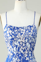 Load image into Gallery viewer, Dark Green Spaghetti Straps Bodycon Short Formal Dress With Appliques