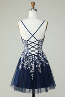 Load image into Gallery viewer, Dusty Sage Spaghetti Straps Short Formal Dress With Criss Cross Back