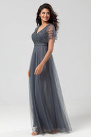 Load image into Gallery viewer, Tulle Beaded Twilight Bridesmaid Dress