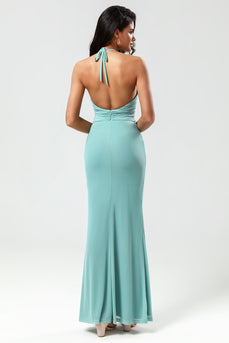 Mermaid Halter Sea Glass Bridesmaid Dress