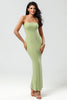 Load image into Gallery viewer, Mermaid Strapless Lemon Green Bridesmaid Dress