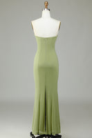 Load image into Gallery viewer, Mermaid Strapless Lemon Green Bridesmaid Dress