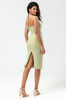 Load image into Gallery viewer, Halter Sleeveless Dusty Sage Bridesmaid Dress