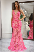 Load image into Gallery viewer, Fuchsia Sequins Mermaid Formal Dress