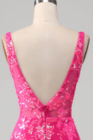 Load image into Gallery viewer, Fuchsia Mermaid Formal Dress with Sequins