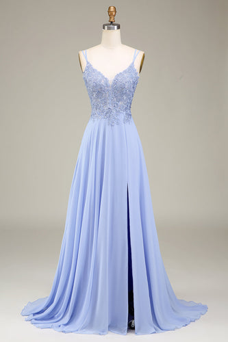 A-Line Lavender Long Formal Dress with Appliques