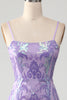 Load image into Gallery viewer, Light Purple Backless Formal Dress with Sequins