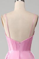 Load image into Gallery viewer, A-Line Spaghetti Straps Pink Corset Formal Dress