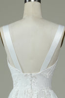 Load image into Gallery viewer, Ivory Lace V-Neck Wedding Dress with Slit