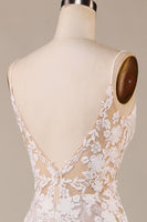 Load image into Gallery viewer, Mermaid Spaghetti Straps Ivory Bridal Dress with Appliques