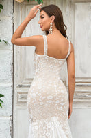 Load image into Gallery viewer, Mermaid Ivory Sweep Train Wedding Dress with Lace
