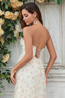 Load image into Gallery viewer, Gorgeous A Line Sweetheart Champagne Flower Long Bridesmaid Dress