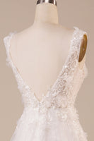 Load image into Gallery viewer, Sparkly Tulle Beaded Ivory Long Wedding Dress