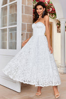 Load image into Gallery viewer, A-Line Sweetheart Sleeveless Lace Corset Wedding Dress