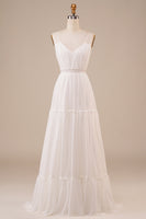 Load image into Gallery viewer, A-Line Simple Long Wedding Dress