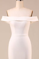 Load image into Gallery viewer, Mermaid Off The Shoulder Ivory Bridal Dress with Bowknot