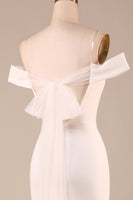 Load image into Gallery viewer, Mermaid Off The Shoulder Ivory Bridal Dress with Bowknot
