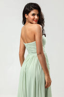 Load image into Gallery viewer, Strapless Sleeveless Dusty Sage Bridesmaid Dress with Ruffles