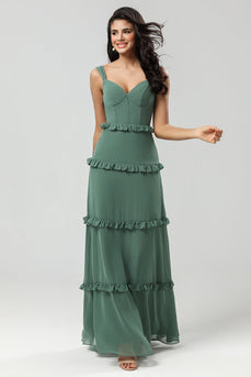 A-Line Eucalyptus Corset Bridesmaid Dress