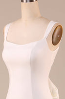 Load image into Gallery viewer, Satin Mermaid Ivory Sweep Train Wedding Dress with Bowknot