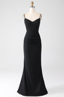 Load image into Gallery viewer, Mermaid Black Beaded Formal Dress with Ruffles