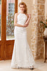 Load image into Gallery viewer, White Mermaid Floor Length Church Wedding Dress