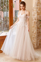 Load image into Gallery viewer, Appliques Tulle Halter Wedding Dress